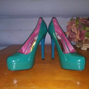 Mia Limited Edition Vixen Teal Green  Stiletto Pump Size 8